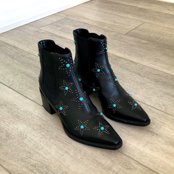 VALENTINO Leather Ankle Booties - Picture 1 of 5